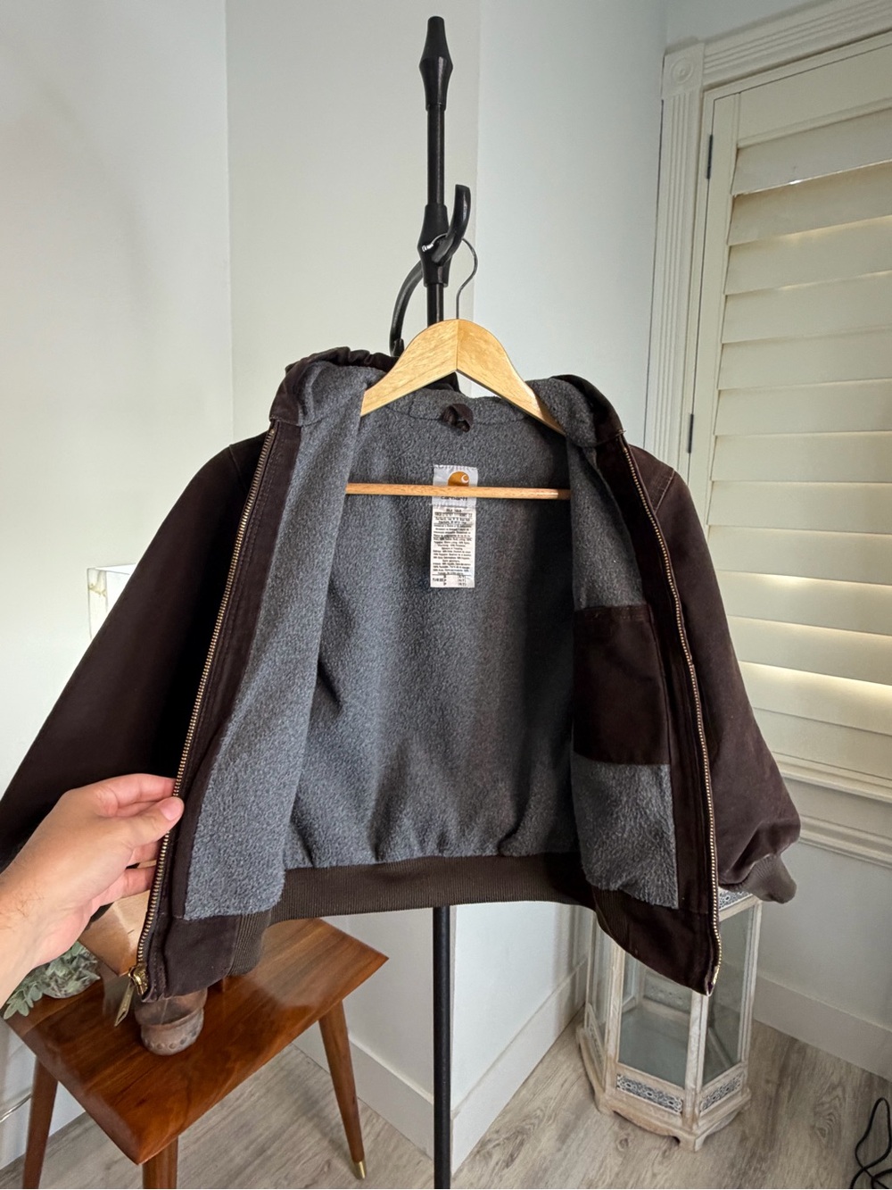 Carhartt Kids Brown Hooded Work Jacket - Picture 5 of 8